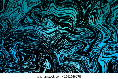 Dark BLUE vector pattern with lava shapes. Geometric illustration in marble style with gradient.  Textured wave pattern for backgrounds.