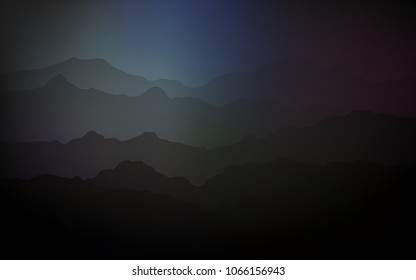 Dark BLUE vector pattern with lava shapes. Creative illustration in halftone mountain style with gradient. New composition for your brand book.