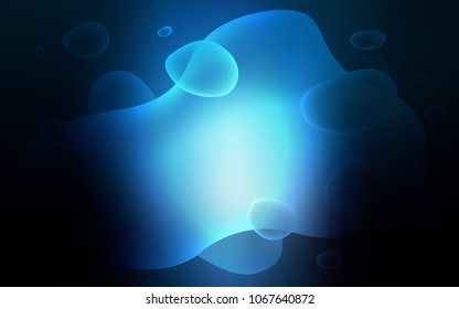 Dark BLUE vector pattern with lava shapes. Colorful abstract illustration with gradient lines. A completely new template for your business design.