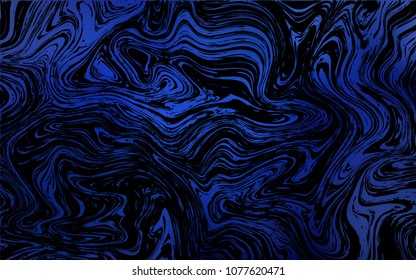 Dark BLUE vector pattern with lava shapes. Glitter abstract illustration with wry lines. A completely new memphis design for your business.