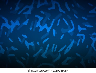 Dark BLUE vector pattern with lava shapes. A sample with blurred bubble shapes. The template for cell phone backgrounds.