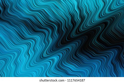 Dark BLUE vector pattern with lava shapes. Glitter abstract illustration with wry lines. The template for cell phone backgrounds.
