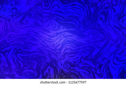 Dark BLUE vector pattern with lava shapes. Colorful abstract illustration with gradient lines. Marble style for your business design.