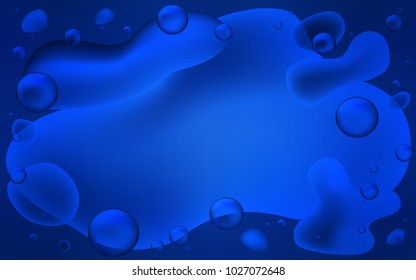 Dark BLUE vector pattern with lines, ovals. Blurred geometric sample with gradient bubbles.  Brand-new design for your ads, poster, banner.