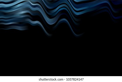 Dark BLUE vector pattern with lines, ovals. A completely new color illustration in marble style. Marble style for your business design.