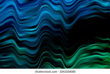 Dark BLUE vector pattern with lines, ovals. Modern gradient abstract illustration with bandy lines. The elegant pattern for brand book.