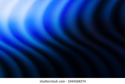 Dark BLUE vector pattern with lines, ovals. A vague circumflex abstract illustration with gradient. A completely new template for your business design.