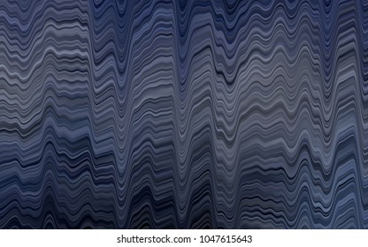Dark BLUE vector pattern with lines, ovals. Shining crooked illustration in marble style. The best blurred design for your business.