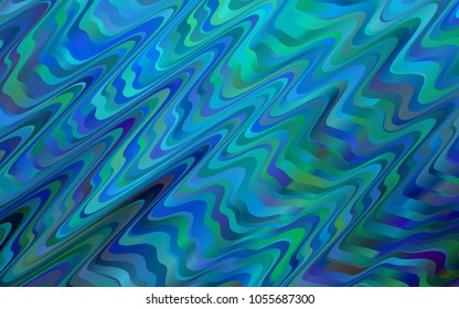 Dark BLUE vector pattern with lines, ovals. Creative geometric illustration in marble style with gradient. A completely new template for your business design.