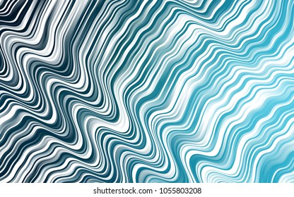 Dark BLUE vector pattern with lines, ovals. Creative illustration in halftone marble style with gradient. A completely new template for your business design.