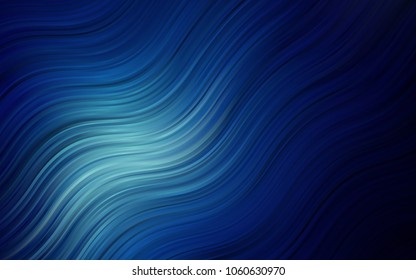 Dark BLUE vector pattern with lines, ovals. An elegant bright illustration with gradient. The template for cell phone backgrounds.