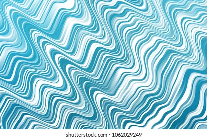 Dark BLUE vector pattern with lines, ovals. Shining illustration, which consist of blurred lines, circles. Marble design for your web site.