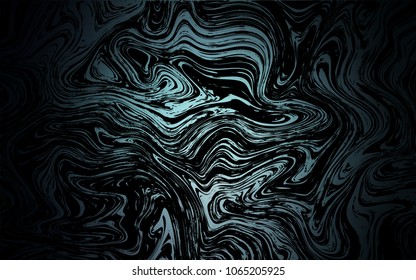 Dark BLUE vector pattern with lines, ovals. Glitter abstract illustration with wry lines. A completely new memphis design for your business.