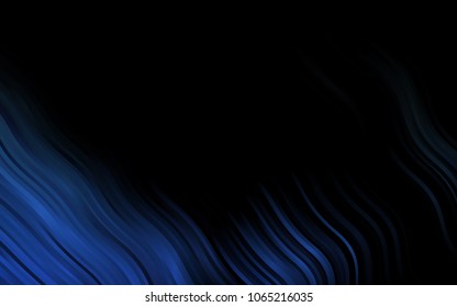 Dark BLUE vector pattern with lines, ovals. Glitter abstract illustration with wry lines. The template for cell phone backgrounds.