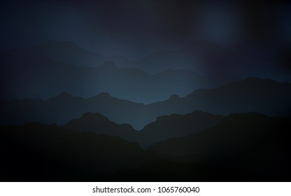 Dark BLUE vector pattern with lines, ovals. A sample with blurred bubble shapes. Pattern for your business design.