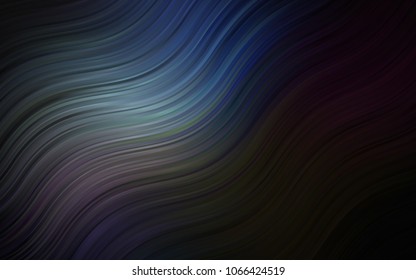 Dark BLUE vector pattern with lines, ovals. Shining crooked illustration in marble style. Marble design for your web site.