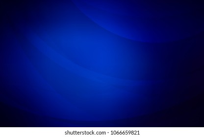 Dark BLUE vector pattern with lines, ovals. A vague circumflex abstract illustration with gradient. Marble design for your web site.
