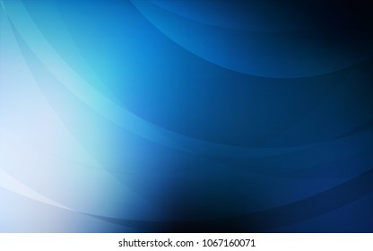 Dark BLUE vector pattern with lines, ovals. Blurred geometric sample with gradient bubbles.  The elegant pattern for brand book.