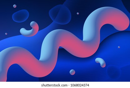 Dark BLUE vector pattern with lines, ovals. Brand-new colored illustration in memphis style with gradient. Memphis style for your business design.