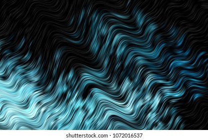 Dark BLUE vector pattern with lines, ovals. A vague circumflex abstract illustration with gradient. Textured wave pattern for backgrounds.