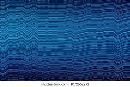 Dark BLUE vector pattern with lines, ovals. Creative geometric illustration in marble style with gradient. The best blurred design for your business.