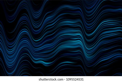 Dark BLUE vector pattern with lines, ovals. Shining illustration, which consist of blurred lines, circles. Pattern for your business design.