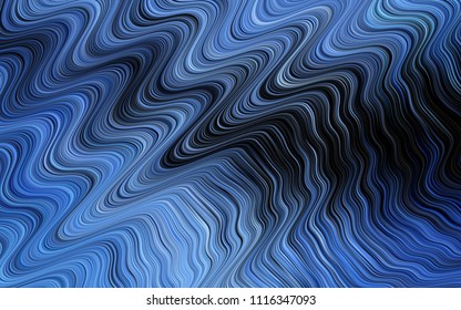 Dark BLUE vector pattern with lines, ovals. An elegant bright illustration with gradient. The best blurred design for your business.