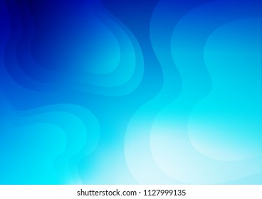 Dark BLUE vector pattern with lines, ovals. Creative geometric illustration in marble style with gradient. The template for cell phone backgrounds.