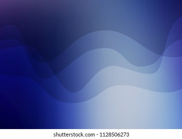 Dark BLUE vector pattern with lines, ovals. Shining illustration, which consist of blurred lines, circles. Textured wave pattern for backgrounds.