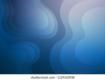 Dark BLUE vector pattern with lines, ovals. Geometric illustration in marble style with gradient.  Brand new design for your ads, poster, banner.