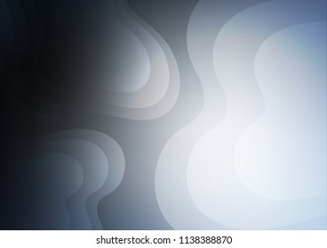 Dark BLUE vector pattern with lines, ovals. Brand new colored illustration in marble style with gradient. A completely new template for your business design.