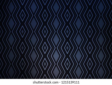 Dark BLUE vector pattern with lines, rectangles. Colorful illustration with lines, cubes on abstract template. Pattern for ads, posters, banners.