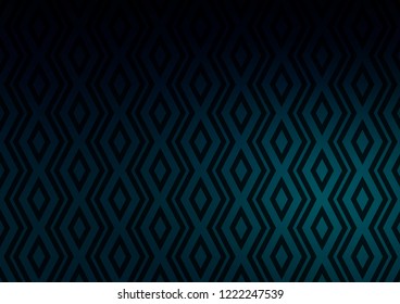Dark BLUE vector pattern with lines, diamonds. Colorful illustration with lines, cubes on abstract template. Pattern for ads, posters, banners.