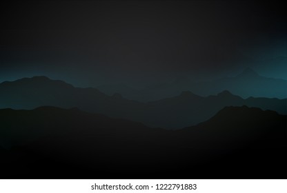 Dark BLUE vector pattern with lines, ovals. Colorful illustration in abstract mountain style with gradient. A new texture for your  ad, booklets, leaflets.