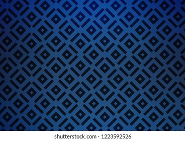 Dark BLUE vector pattern with lines, rectangles. Glitter abstract illustration with colorful lines, rhombuses. Backdrop for TV commercials.