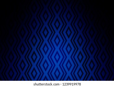 Dark BLUE vector pattern with lines, rectangles. Colorful decorative design in simple style with lines, rhombuses. Backdrop for TV commercials.