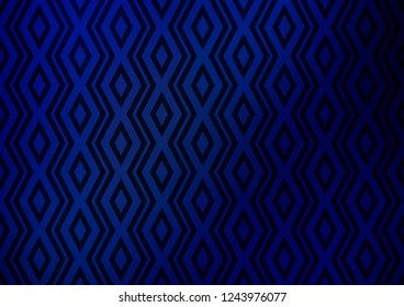 Dark BLUE vector pattern with lines, rectangles. Colorful illustration with lines, cubes on abstract template. Backdrop for TV commercials.