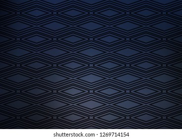Dark BLUE vector pattern with lines, rectangles. Glitter abstract illustration with colorful lines, rhombuses. Best design for your ad, poster, banner.