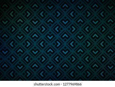 Dark BLUE vector pattern with lines, rectangles. Colorful illustration with lines, cubes on abstract template. Backdrop for TV commercials.