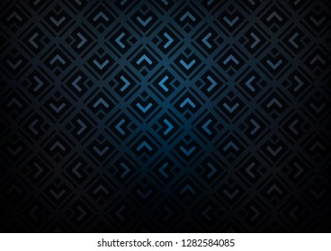 Dark BLUE vector pattern with lines, rectangles. Shining colorful illustration with lines, rectangles. Best design for your ad, poster, banner.