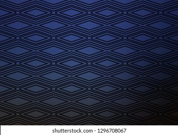 Dark BLUE vector pattern with lines, rectangles. Colorful illustration with lines, cubes on abstract template. Pattern for ads, posters, banners.