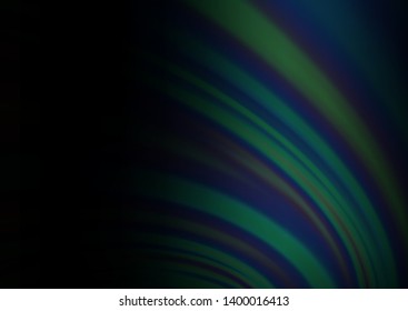 Dark BLUE vector pattern with lines, ovals. A vague circumflex abstract illustration with gradient. The template for cell phone backgrounds.