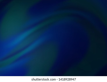 Dark BLUE vector pattern with lines, ovals. Colorful illustration in abstract marble style with gradient. Marble design for your web site.