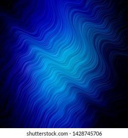 Dark BLUE vector pattern with lines. Abstract illustration with bandy gradient lines. Design for your business promotion.
