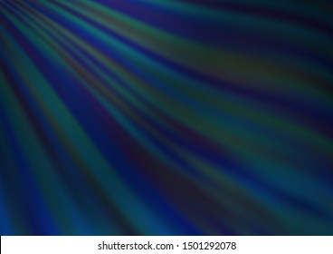 Dark BLUE vector pattern with lines, ovals. A vague circumflex abstract illustration with gradient. Textured wave pattern for backgrounds.
