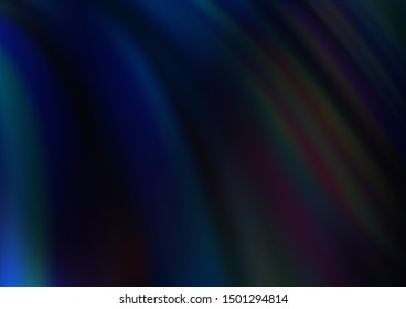 Dark BLUE vector pattern with lines, ovals. A sample with blurred bubble shapes. The best blurred design for your business.