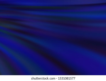 Dark BLUE vector pattern with lines, ovals. Modern gradient abstract illustration with bandy lines. Marble design for your web site.