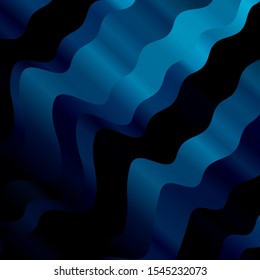 Dark BLUE vector pattern with lines. Colorful illustration with curved lines. Best design for your posters, banners.