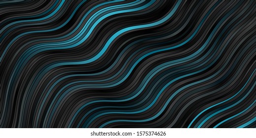 Dark BLUE vector pattern with lines. Colorful abstract illustration with gradient curves. Best design for your ad, poster, banner.