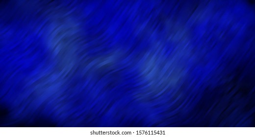 Dark BLUE vector pattern with lines. Colorful geometric sample with gradient curves.  Best design for your posters, banners.